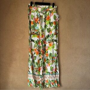 Cato Tropical Floral Wide-Leg Pants